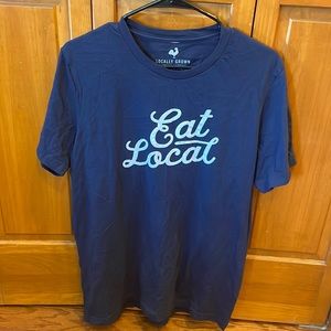 Locally Grown brand t-shirt.  Large Navy Blue